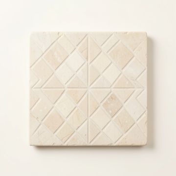 Flint Bridge Uninstalled Square Decorative Tile - Ivory (synthetic illustration; no displayed measurements)