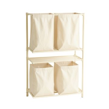 Rowan Branch Laundry Sorting Station With Plain Removable Bags - Ivory