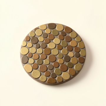 Orb 0.75 '' X 0.75 '' Metal Penny Round Mosaic Tile (synthetic illustration; no displayed measurements)