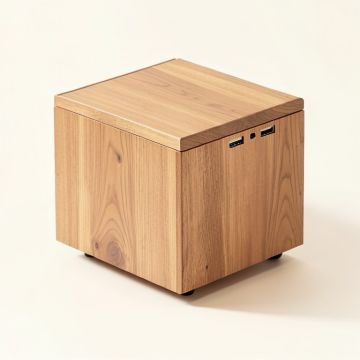 Stirling Wood End Table With 2 Usb Ports (synthetic illustration; no displayed measurements)