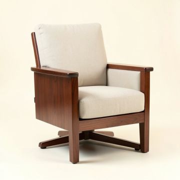 Berkley 32 '' Wide Cotton Swivel Armchair (synthetic illustration; no displayed measurements)