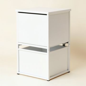 Heath Canyon Freestanding Pull-Out Hamper Cabinet - White (synthetic illustration; no displayed measurements)