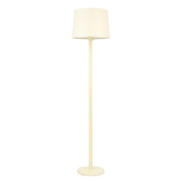 Pine Bend Floor Lamp With A Plain Fabric Shade - Cream