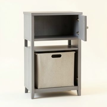 Slate Branch Freestanding Pull-Out Hamper Cabinet - Gray (synthetic illustration; no displayed measurements)