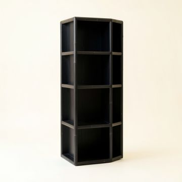 Birch Bend Narrow Cubby Tower - Black (synthetic illustration; no displayed measurements)