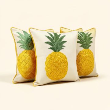 Belanger Embroidered Pineapple Decorative Rectangular Throw Pillows (synthetic illustration; no displayed measurements)