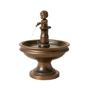Bronze Boy Girl Drinking Fountain