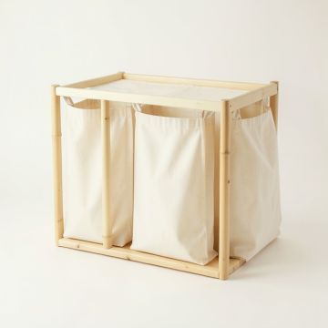 Pine Bluff Laundry Sorting Station With Plain Removable Bags - Cream (synthetic illustration; no displayed measurements)