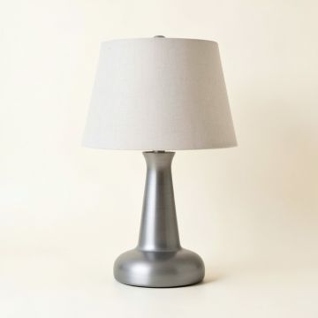 Ridge Dale Table Lamp With A Plain Fabric Shade - Gray (synthetic illustration; no displayed measurements)