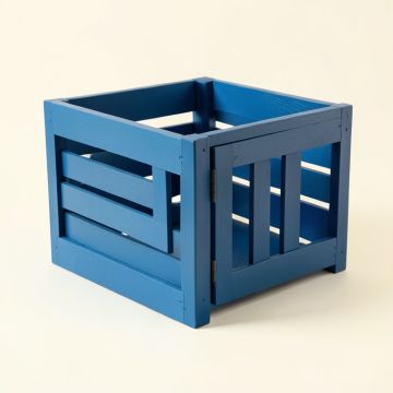 Field Falls Empty Furniture-Style Pet Crate - Blue (synthetic illustration; no displayed measurements)