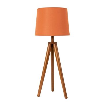 Meadow Arc Floor Lamp With A Plain Fabric Shade - Terracotta