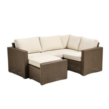 Alaze 4 Piece Outdoor Furniture Complete Patio Sofa Seating Group With Cushions