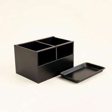 Maple Bluff Empty Coffee-Station Organizer - Black (synthetic illustration; no displayed measurements)