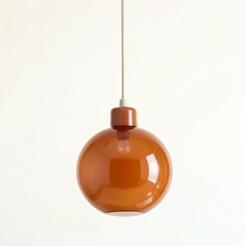Cliff Bend Pendant Light Suspended From One Plain Cable - Terracotta (synthetic illustration; no displayed measurements)