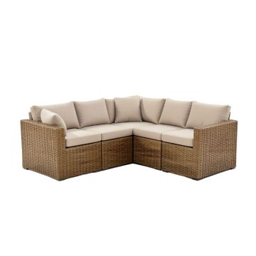 Dalisha Patio Outdoor 4 Piece Rattan Sectional Seating Group With Cushions (synthetic illustration; no displayed measurements)