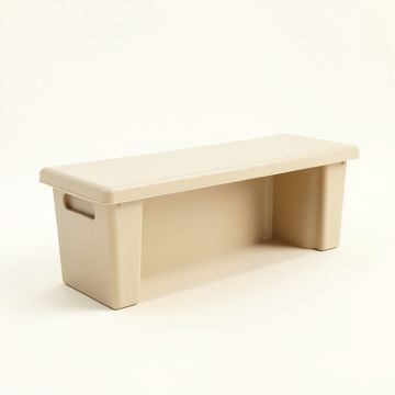 Elm Bridge Narrow Outdoor Storage Bench - Beige (synthetic illustration; no displayed measurements)