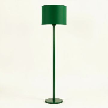Cliff Bend Floor Lamp With A Plain Fabric Shade - Green (synthetic illustration; no displayed measurements)