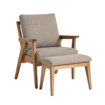 Annegret 25.5 '' Wide Barrel Chair And Ottoman (synthetic illustration; no displayed measurements)