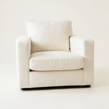 Hazel Crossing Upholstered Armchair - Ivory (synthetic illustration; no displayed measurements)