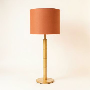 Maple Bluff Floor Lamp With A Plain Fabric Shade - Terracotta (synthetic illustration; no displayed measurements)