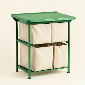 Glen Bridge Laundry Sorting Station With Plain Removable Bags - Green (synthetic illustration; no displayed measurements)