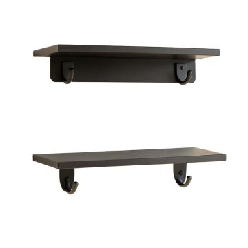 Pine Branch Wall-Mounted Entryway Organizer Shelf - Black