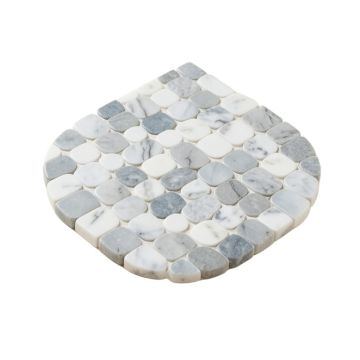 Penny Rounds 1 '' X 1 '' Marble Mosaic Tile In White/Gray