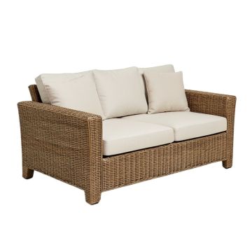 Fairfield 124 '' Wide Wicker Patio Sofa With Cushions