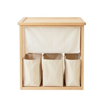 Field Bluff Laundry Sorting Station With Plain Removable Bags - Beige