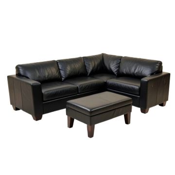 Turnham 96 '' Wide Faux Leather Sofa & Chaise With Ottoman