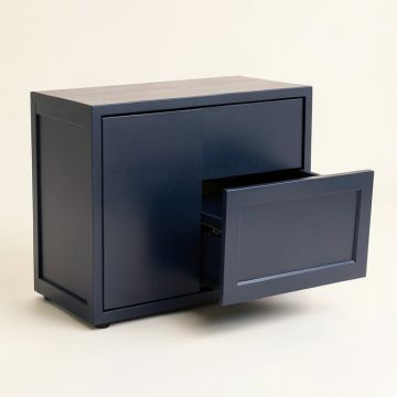 Maple Canyon Freestanding Pull-Out Hamper Cabinet - Navy (synthetic illustration; no displayed measurements)