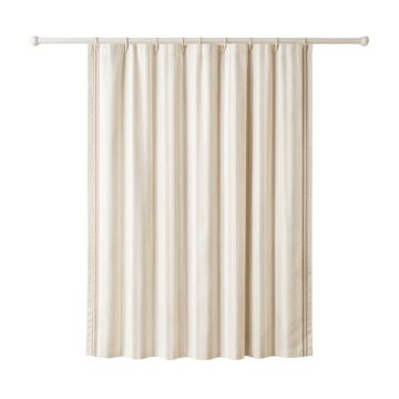 Sage Canyon Shower Curtain Hanging Flat From A Plain Rod - Cream