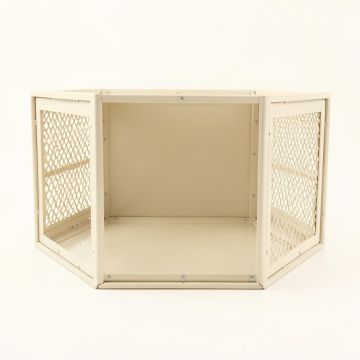Ash Crest Empty Furniture-Style Pet Crate - Ivory (synthetic illustration; no displayed measurements)
