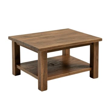 Industrial Coffee Table With Storage Shelf , Rustic Brown
