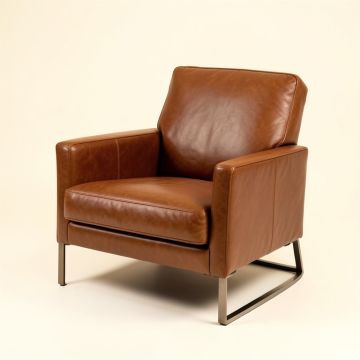 Zara 27.5 '' Wide Top Grain Leather Armchair (synthetic illustration; no displayed measurements)