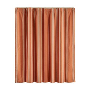 Glen Crossing Shower Curtain Hanging Flat From A Plain Rod - Terracotta
