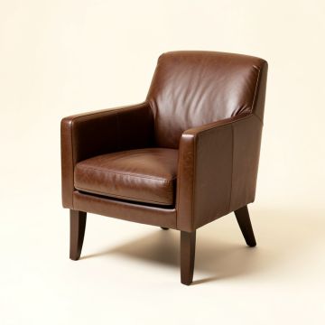 Glenloft Leather Parsons Chair In Brown (synthetic illustration; no displayed measurements)