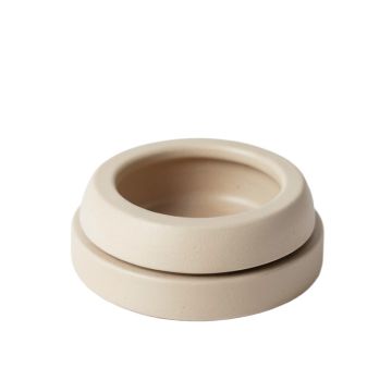 Laurel Arc Empty Candle Holder - Beige