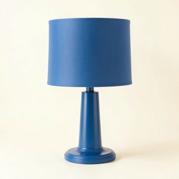 Dawn Crossing Table Lamp With A Plain Fabric Shade - Blue (synthetic illustration; no displayed measurements)