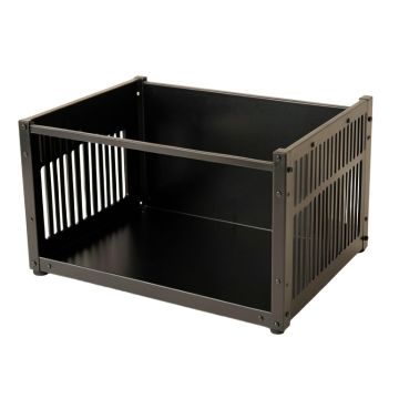 Sage Bend Empty Furniture-Style Pet Crate - Black