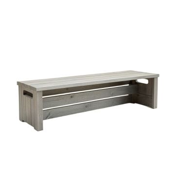Cedar Bluff Narrow Outdoor Storage Bench - Gray
