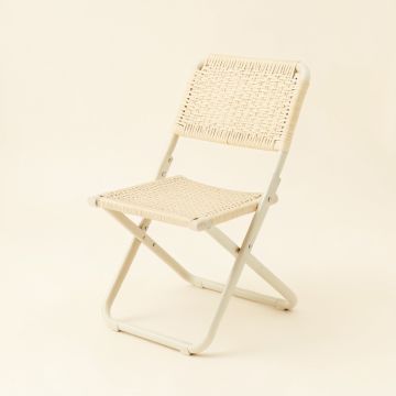 Slate Arc Folding Outdoor Chair - Ivory (synthetic illustration; no displayed measurements)