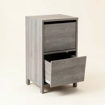 Shore Dell Freestanding Pull-Out Hamper Cabinet - Gray (synthetic illustration; no displayed measurements)