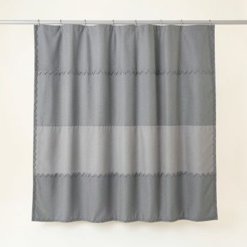 Brook Dell Shower Curtain Hanging Flat From A Plain Rod - Gray (synthetic illustration; no displayed measurements)