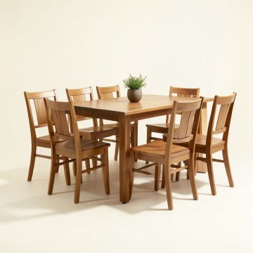 Aborn Butterfly Leaf Rubberwood Solid Wood Dining Set (synthetic illustration; no displayed measurements)