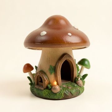 Mushroom Teapot Gnome Fairy House Solar Powered Led Outdoor Garden Light (synthetic illustration; no displayed measurements)