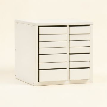 Fern Crest Small-Parts Storage Drawer Cabinet - White (synthetic illustration; no displayed measurements)