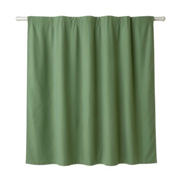 Cliff Bend Shower Curtain Hanging Flat From A Plain Rod - Green (synthetic illustration; no displayed measurements)