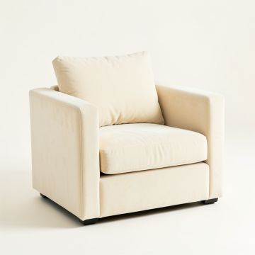 Flint Canyon Upholstered Armchair - Cream (synthetic illustration; no displayed measurements)