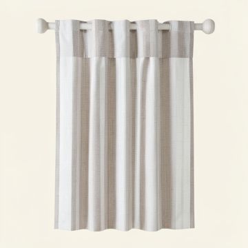 Textured Slub Anti-Dust Striped Semi-Sheer Rod Pocket Single Curtain Panel (synthetic illustration; no displayed measurements)